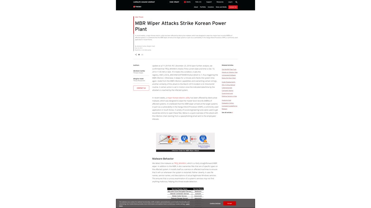 Thumbnail for MBR Wiper Attacks Strike Korean Power Plant
