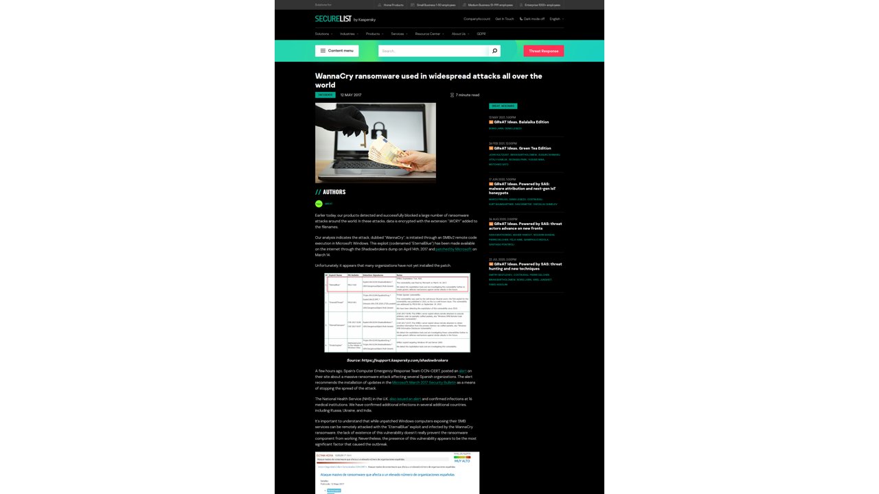 Thumbnail for WannaCry ransomware used in widespread attacks all over the world