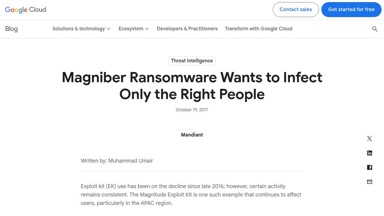Thumbnail for Magniber Ransomware Wants to Infect Only the Right People