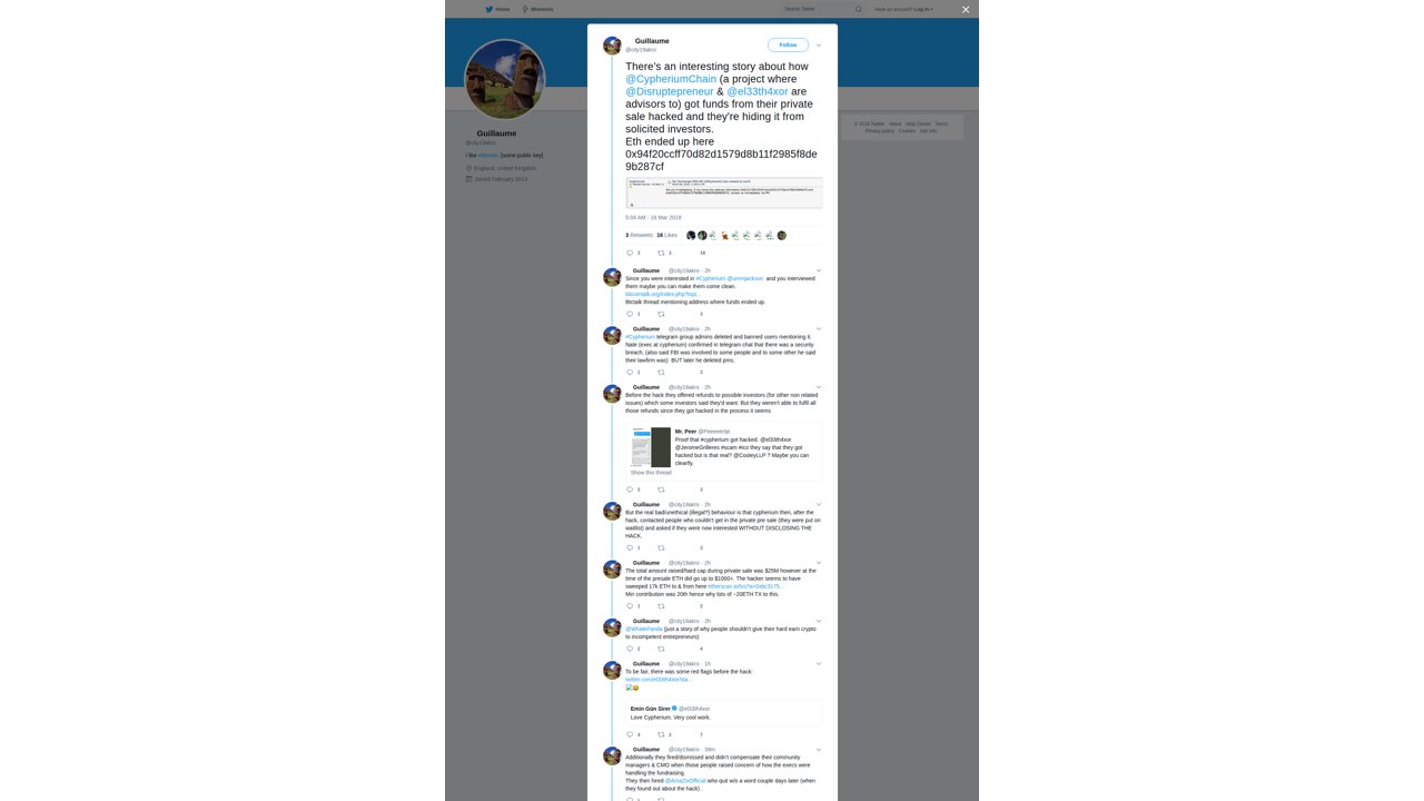 Thumbnail for There's an interesting story about how CypheriumChain