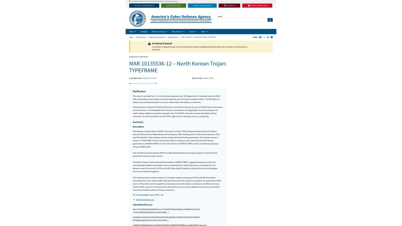 Thumbnail for MAR-10135536-12 – North Korean Trojan: TYPEFRAME