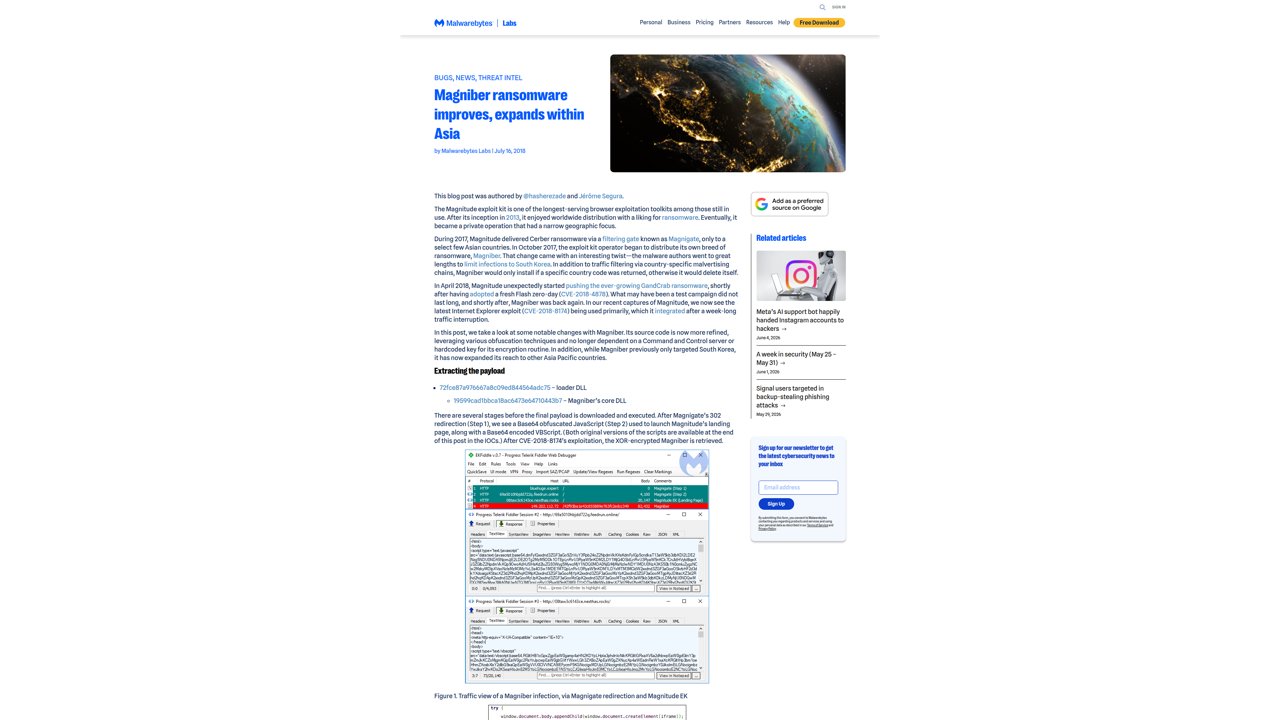 Thumbnail for Magniber ransomware improves, expands within Asia