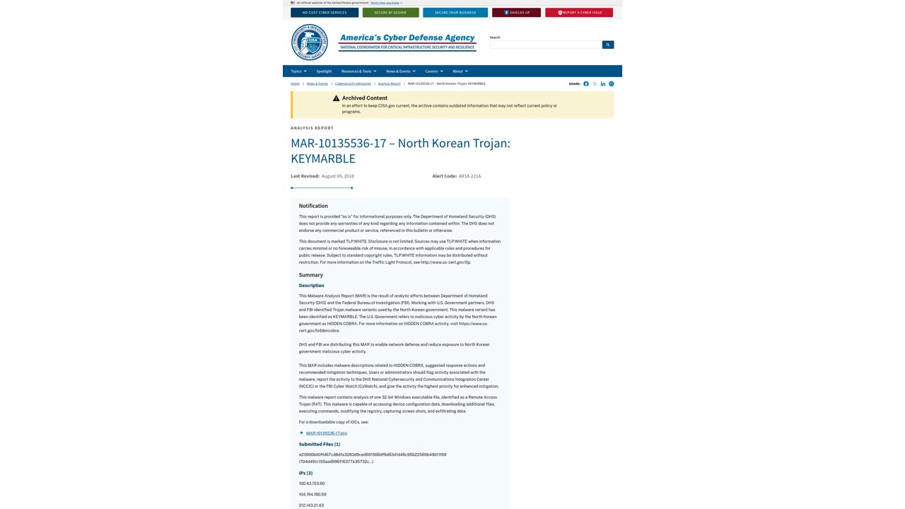 Thumbnail for MAR-10135536-17 – North Korean Trojan: KEYMARBLE
