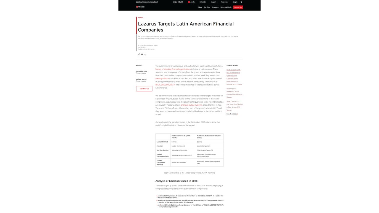 Thumbnail for Lazarus Continues Heists, Mounts Attacks on Financial Organizations in Latin America
