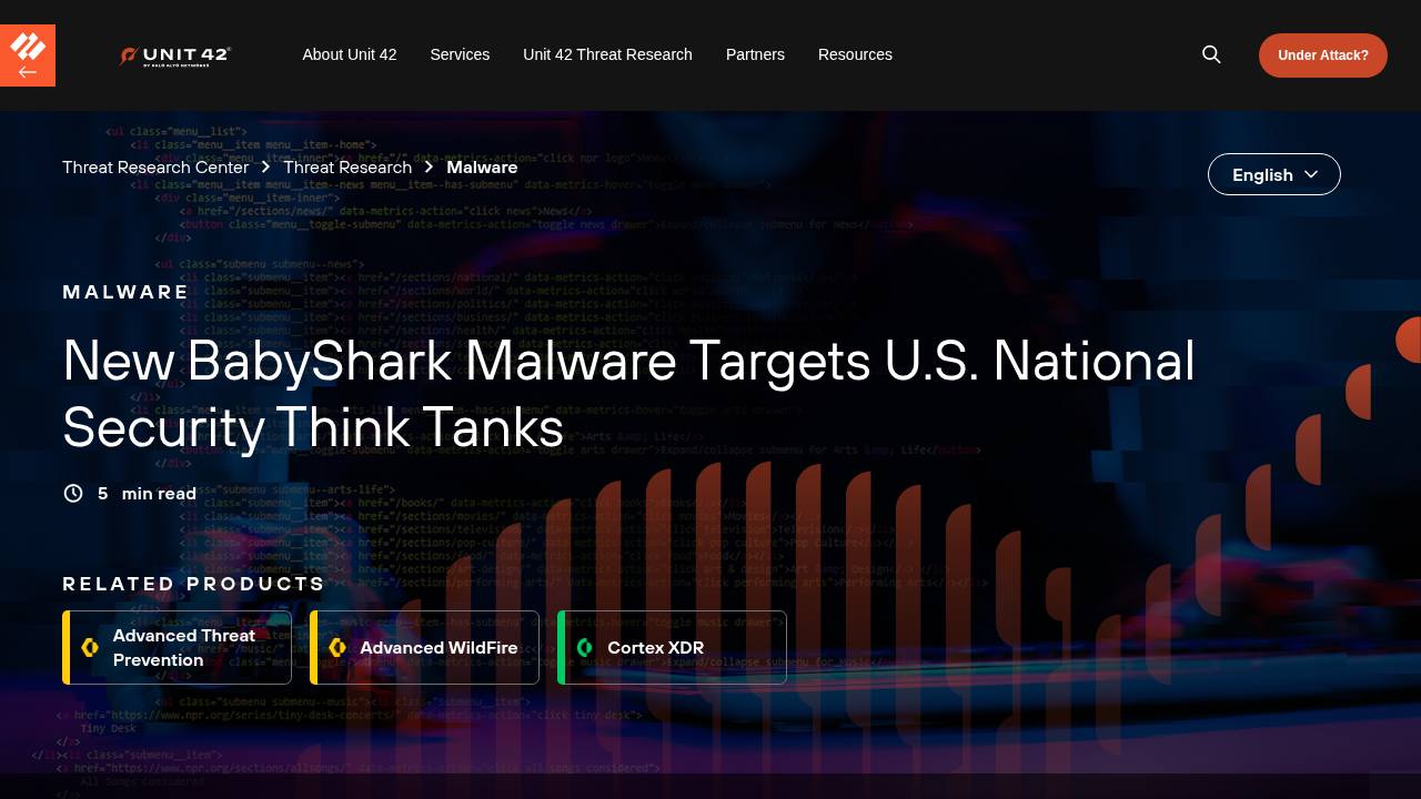 Thumbnail for New BabyShark Malware Targets U.S. National Security Think Tanks