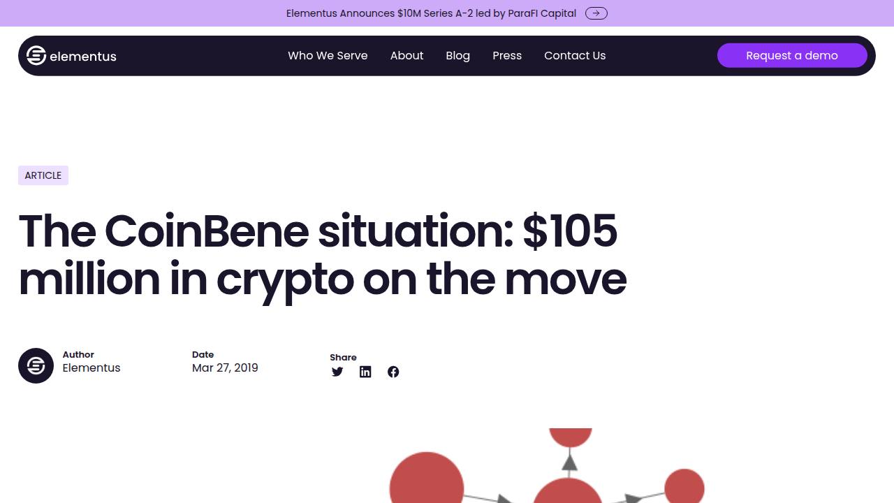 Thumbnail for The CoinBene situation: $105 million in crypto on the move