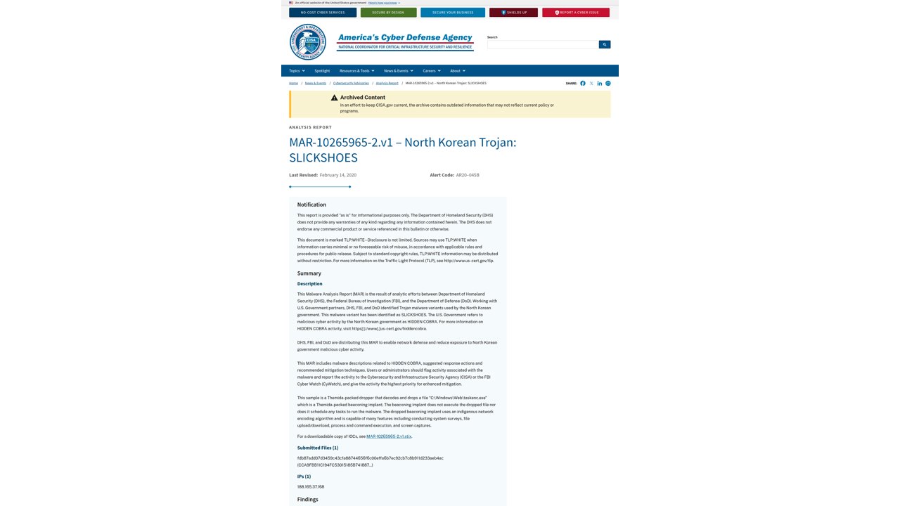 Thumbnail for MAR-10265965-2.v1 – North Korean Trojan: SLICKSHOES