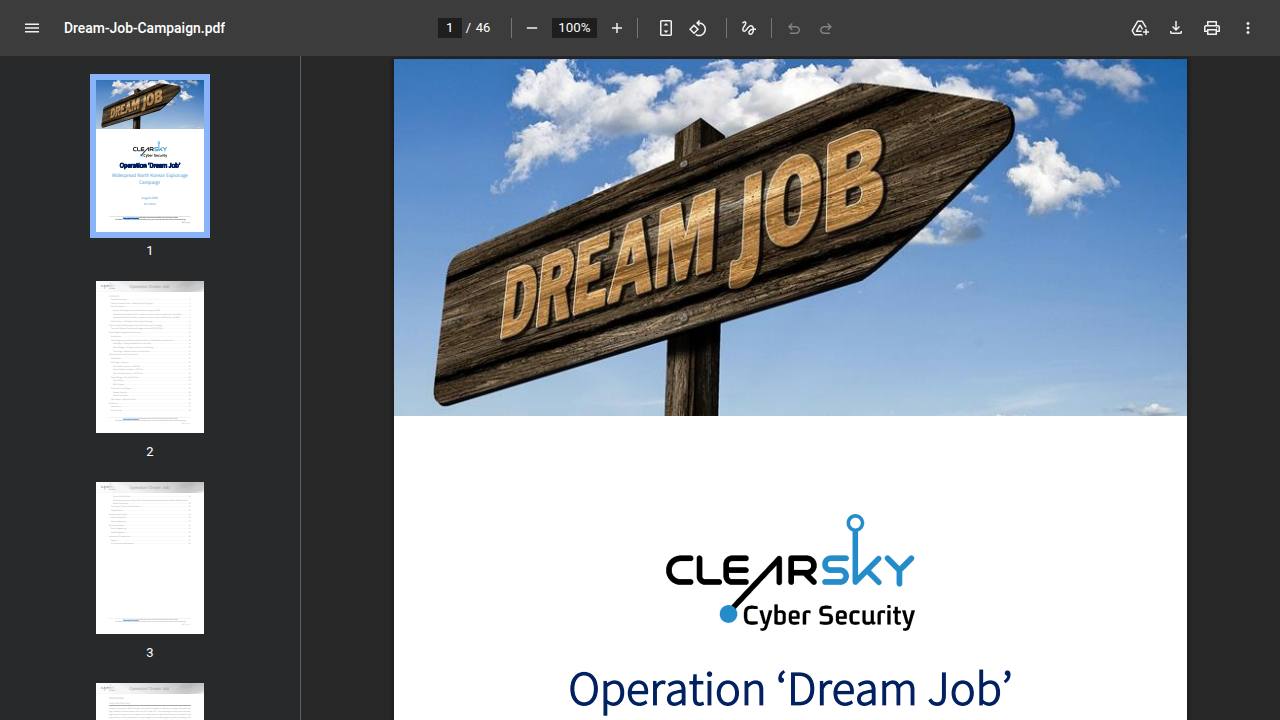Thumbnail for Operation ‘Dream Job’ Widespread North Korean Espionage Campaign