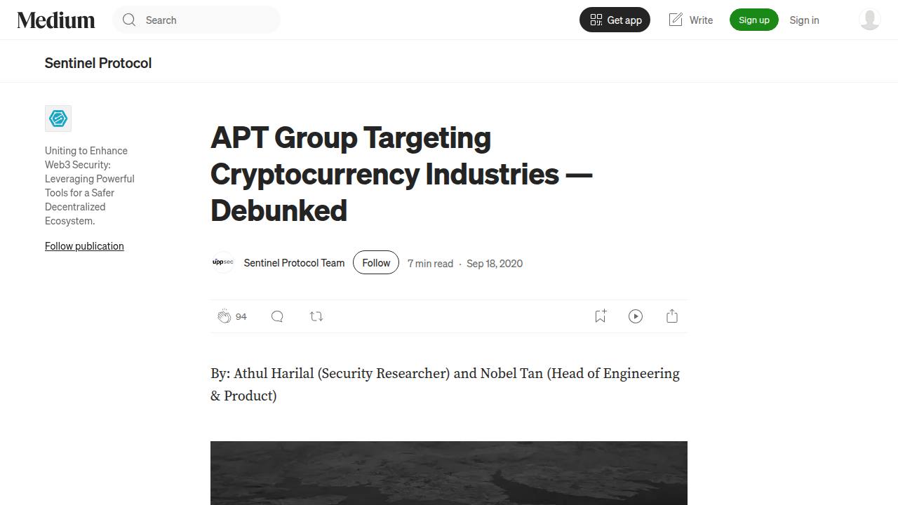Thumbnail for APT Group Targeting Cryptocurrency Industries — Debunked