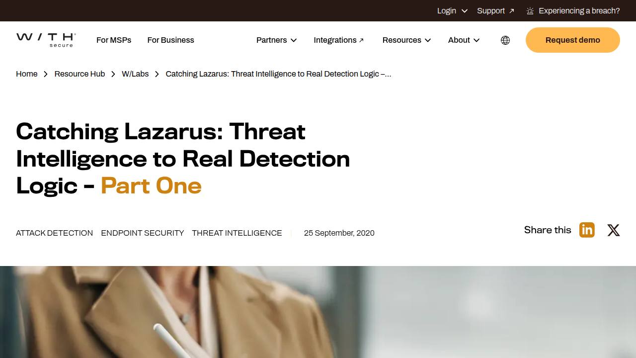 Thumbnail for Catching Lazarus: Threat Intelligence to Real Detection Logic - Part One