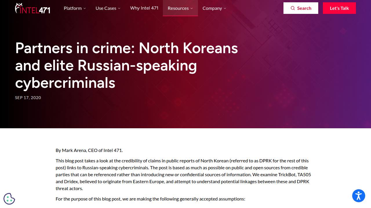 Thumbnail for Partners in crime: North Koreans and elite Russian-speaking cybercriminals