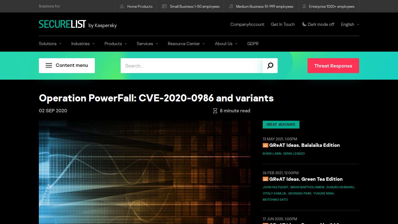 Thumbnail for Operation PowerFall: CVE-2020-0986 and variants