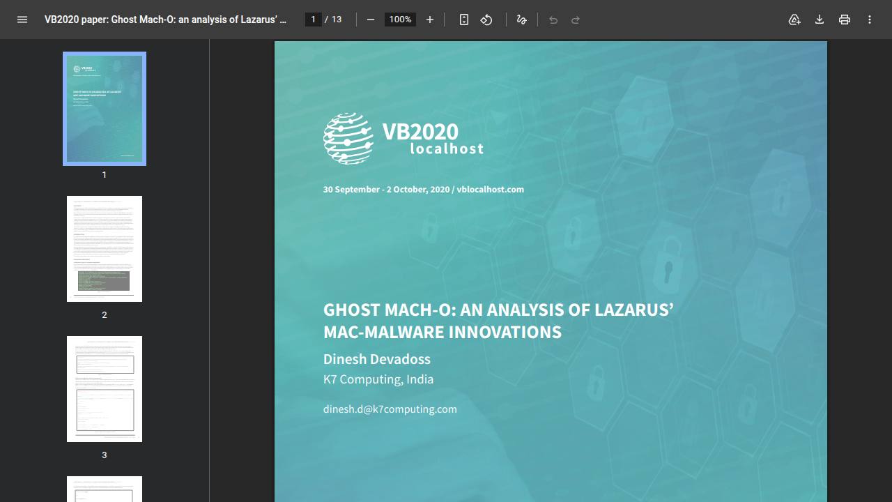 Thumbnail for Ghost Mach-O: an analysis of Lazarus’ Mac-malware innovations