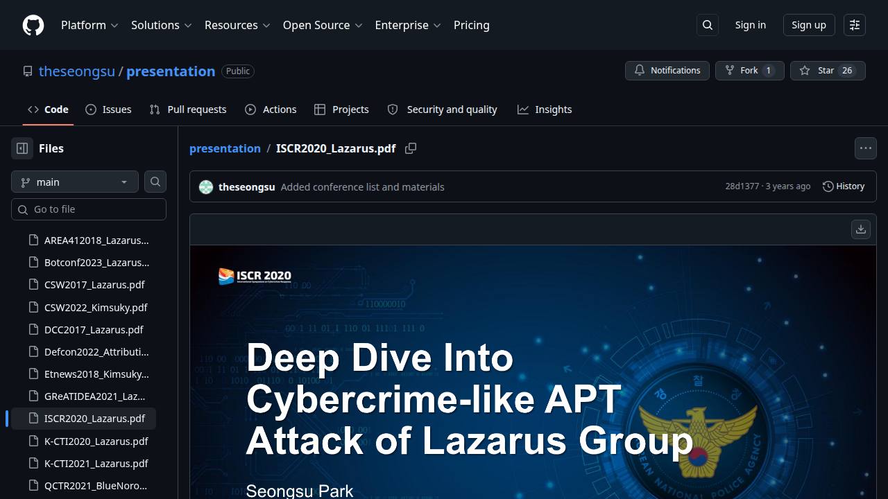 Thumbnail for Deep dive into cybercrime-like APT attack of Lazarus group