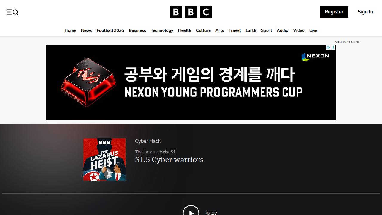 Thumbnail for The Lazarus Heist - S1.5 Cyber warriors - BBC Sounds