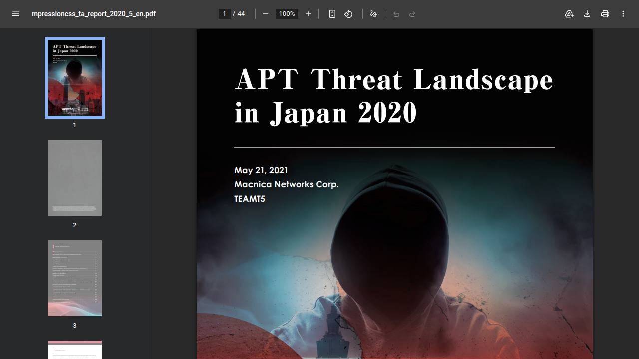 Thumbnail for APT Threat Landscape in Japan 2020
