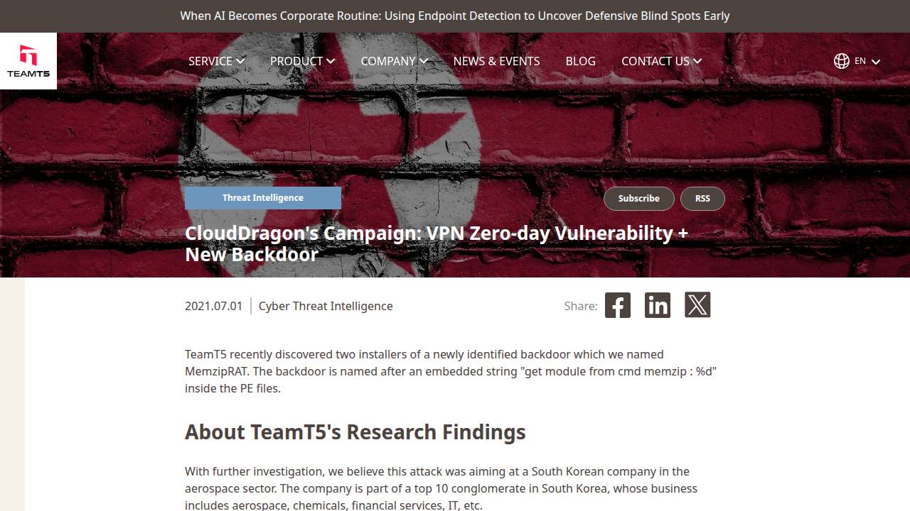 Thumbnail for CloudDragon's Campaign: VPN Zero-day Vulnerability + New Backdoor