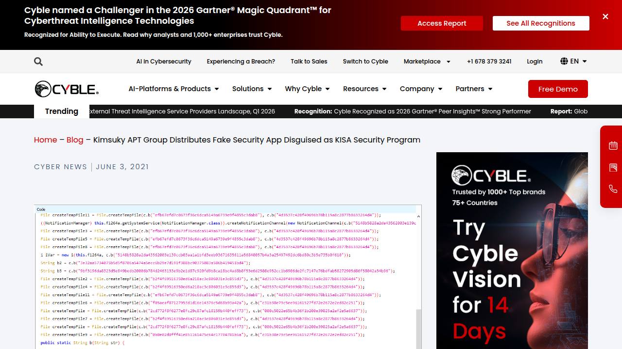 Thumbnail for Kimsuky APT Group Distributes Fake Security App Disguised as KISA Security Program