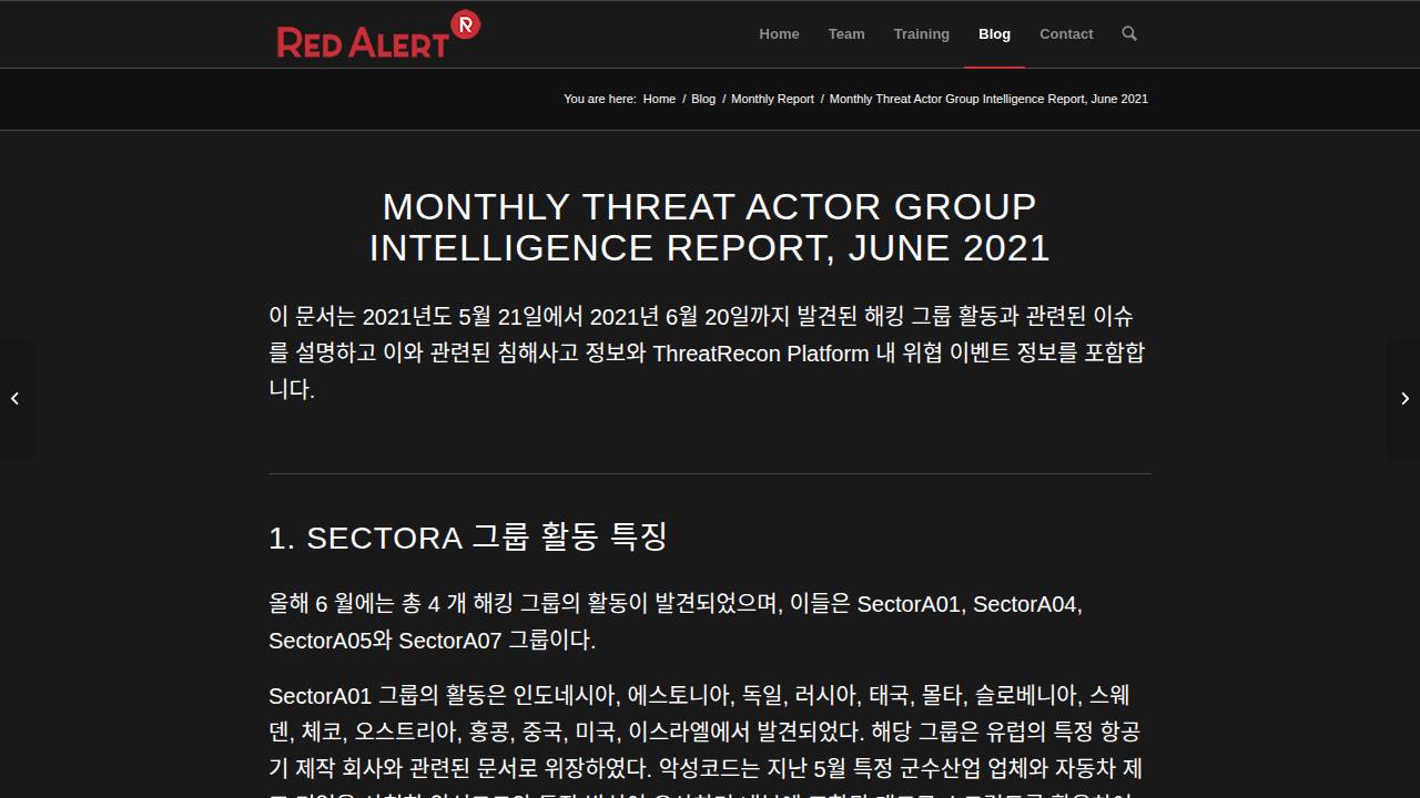 Thumbnail for Monthly Threat Actor Group Intelligence Report, June 2021