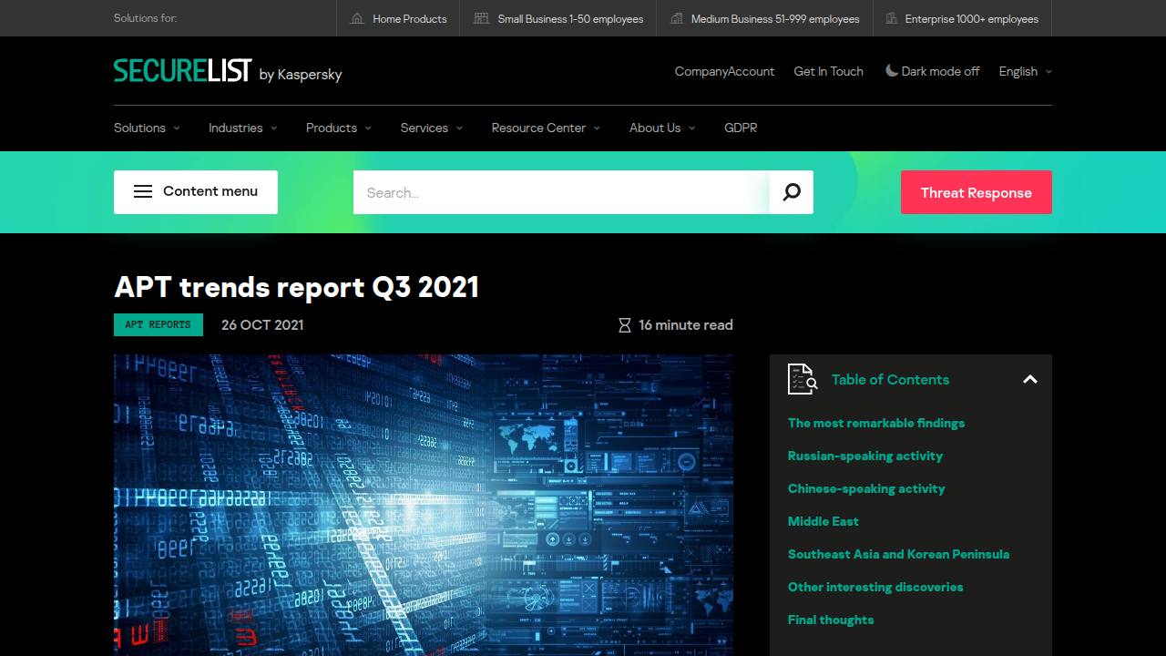 Thumbnail for APT trends report Q3 2021