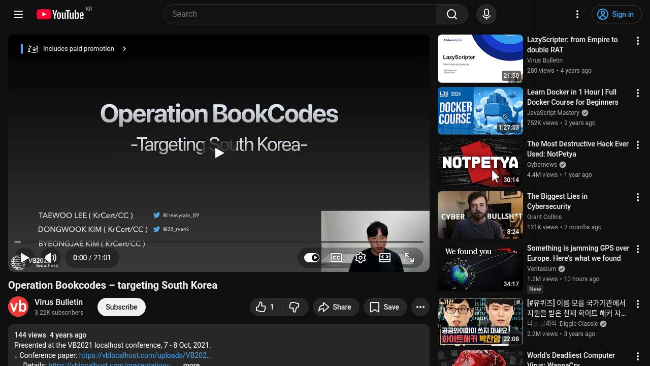 Thumbnail for Operation Bookcodes – targeting South Korea