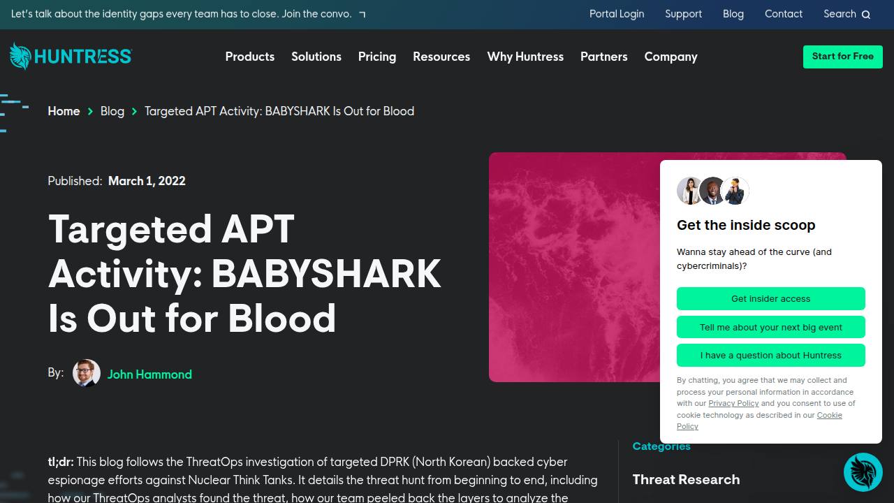 Thumbnail for Targeted APT Activity: BABYSHARK Is Out for Blood