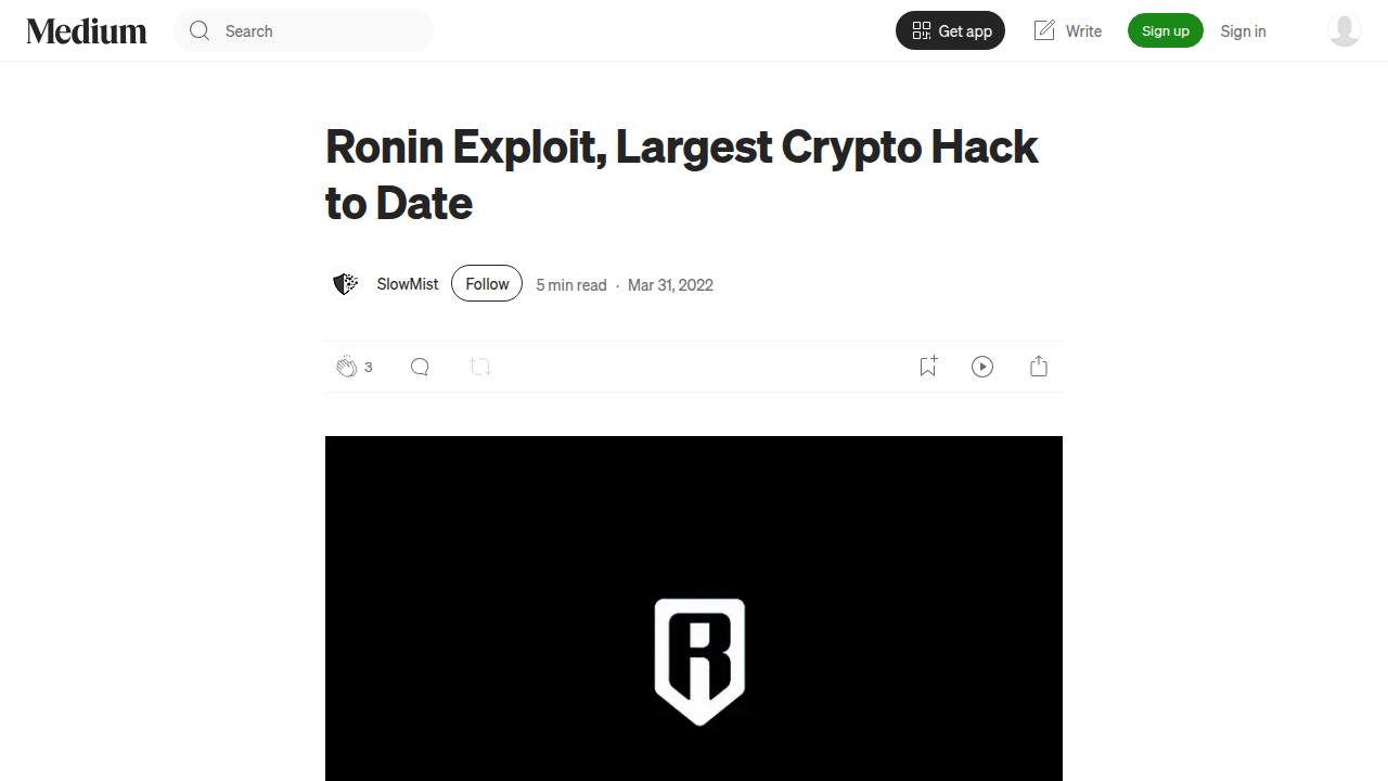 Thumbnail for Ronin Exploit, Largest Crypto Hack to Date