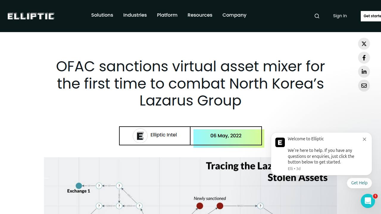Thumbnail for OFAC Sanctions Virtual Asset Mixer to Combat Lazarus Group