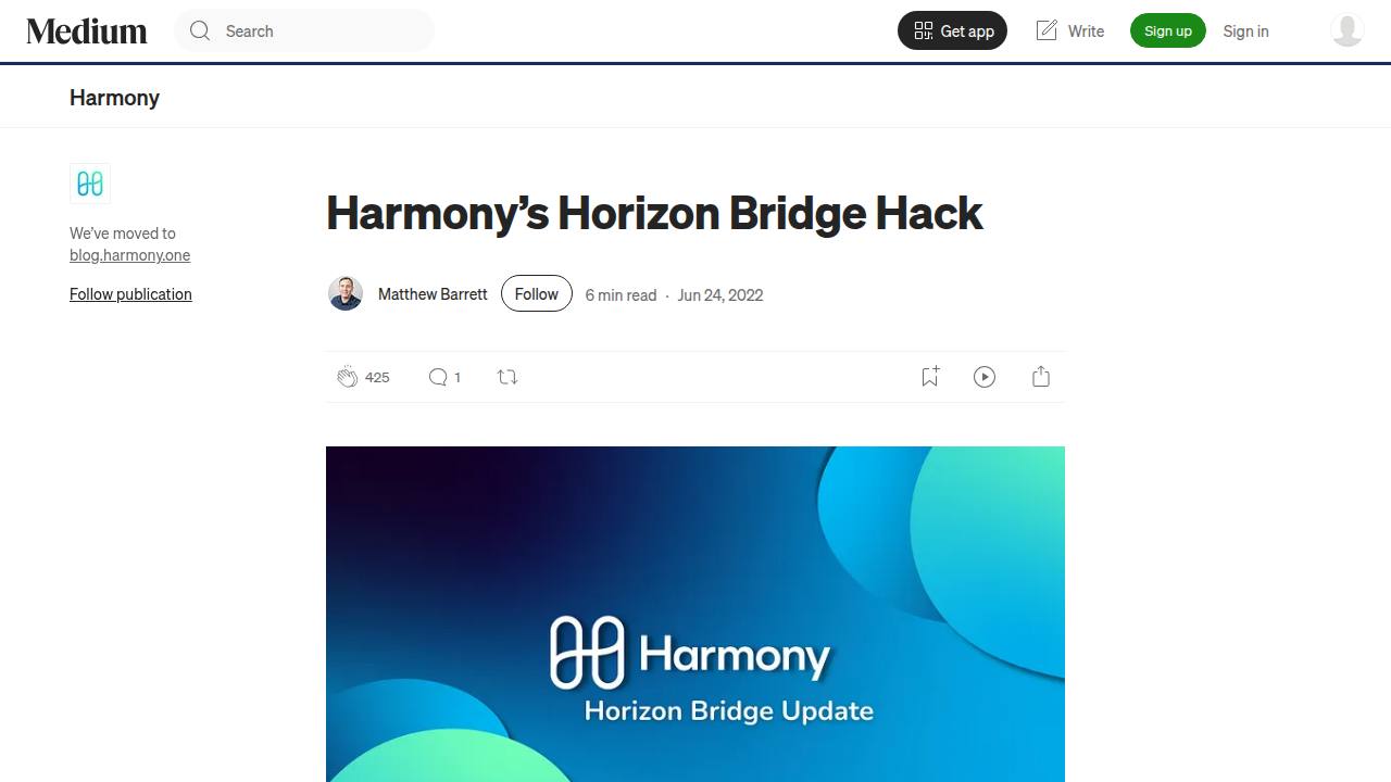 Thumbnail for Harmony’s Horizon Bridge Hack