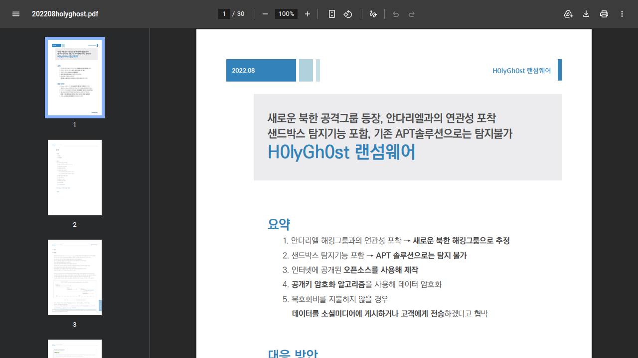 Thumbnail for H0lyGh0st 랜섬웨어