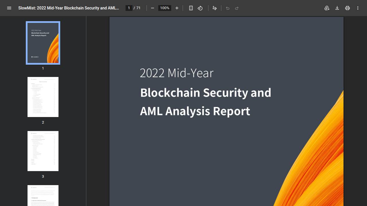 Thumbnail for 2022 Mid-Year Blockchain Security and AML Analysis Report