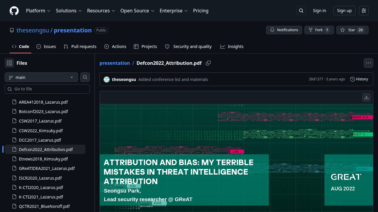 Thumbnail for ATTRIBUTION AND BIAS: MY TERRIBLE MISTAKES IN THREAT INTELLIGENCE ATTRIBUTION