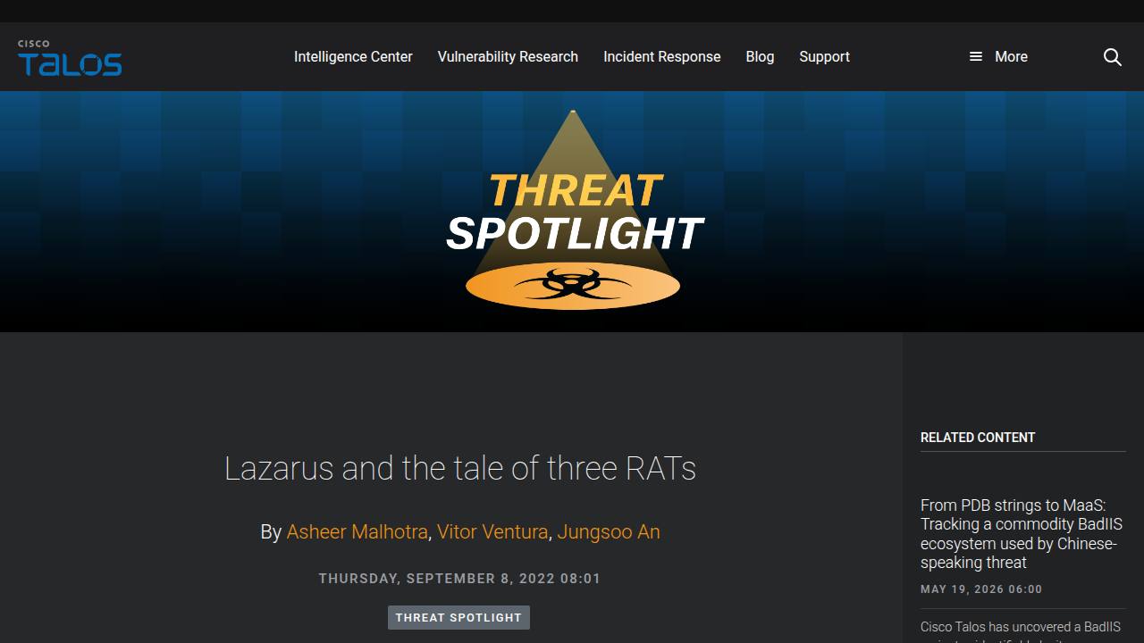 Thumbnail for Lazarus and the tale of three RATs