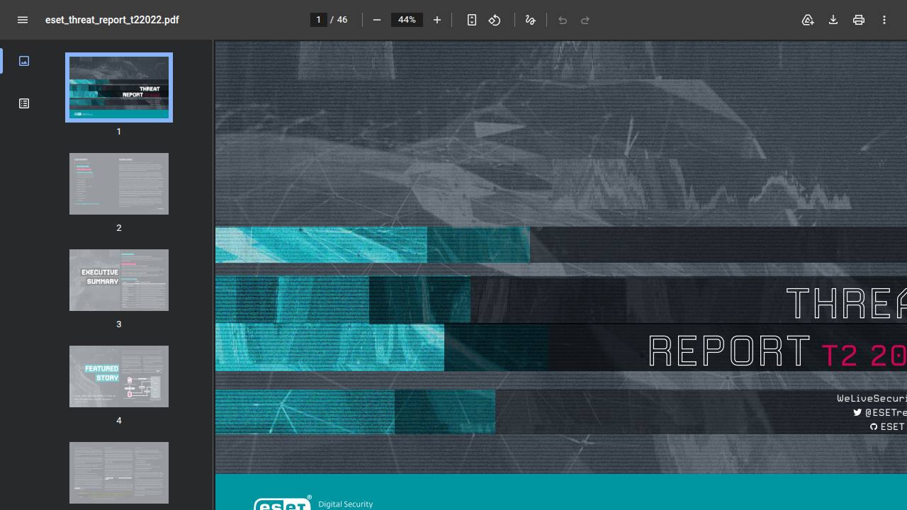 Thumbnail for ESET Threat Report T2 2022