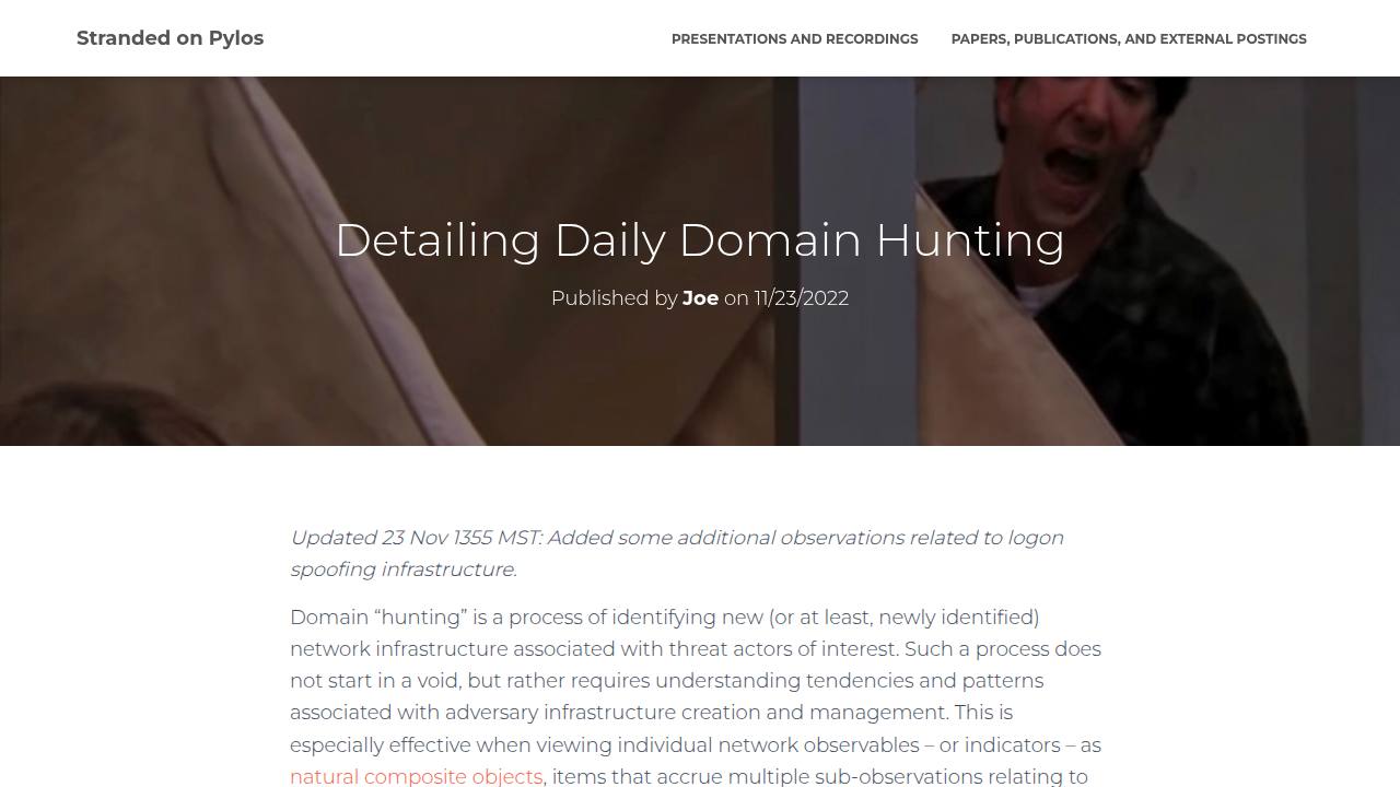 Thumbnail for Detailing Daily Domain Hunting