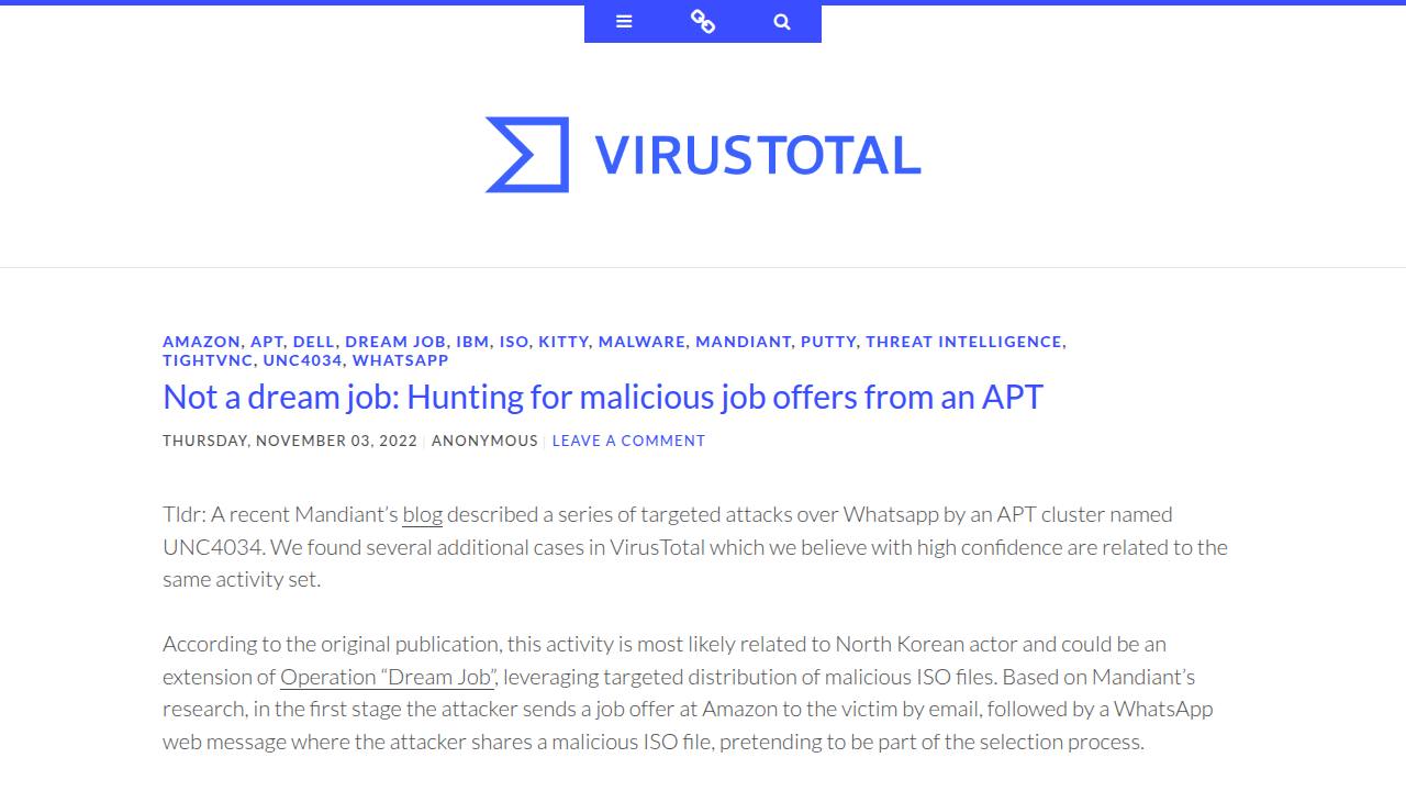 Thumbnail for Not a dream job: Hunting for malicious job offers from an APT