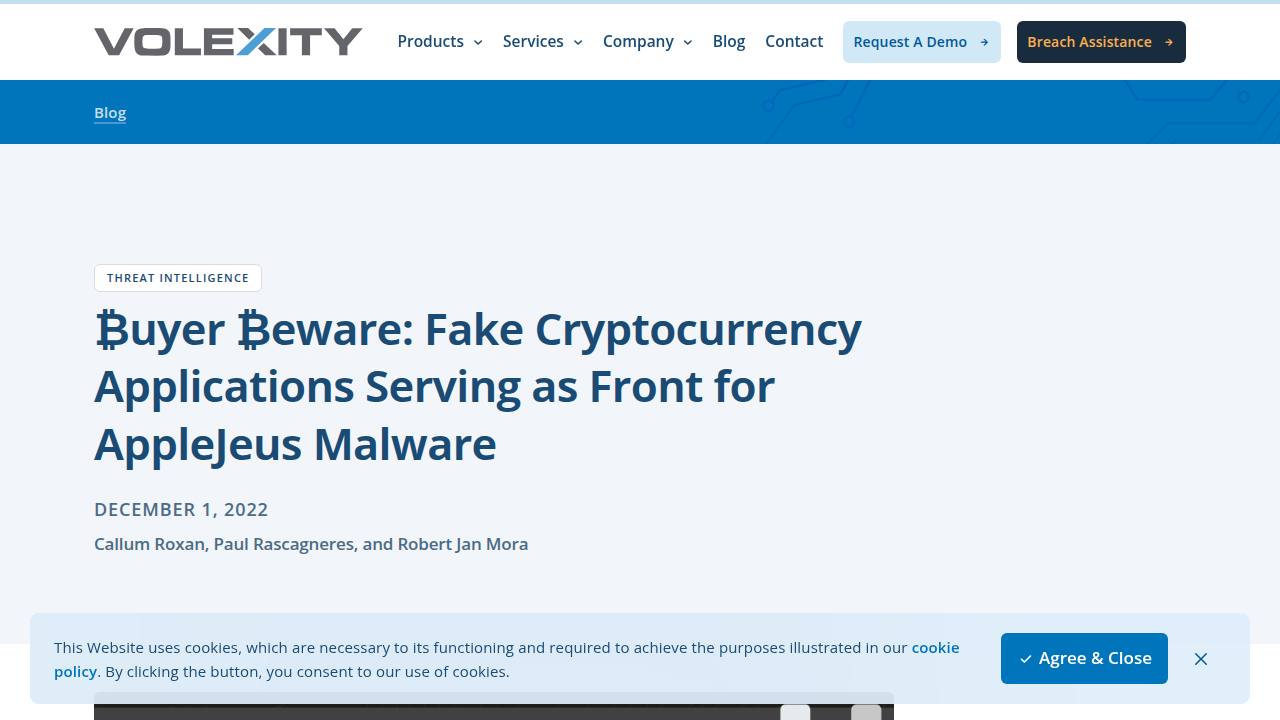 Thumbnail for Buyer Beware: Fake Cryptocurrency Applications Serving as Front for AppleJeus Malware