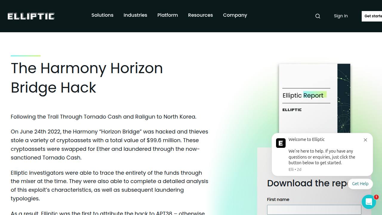 Thumbnail for The Harmony Horizon Bridge Hack: Part 1