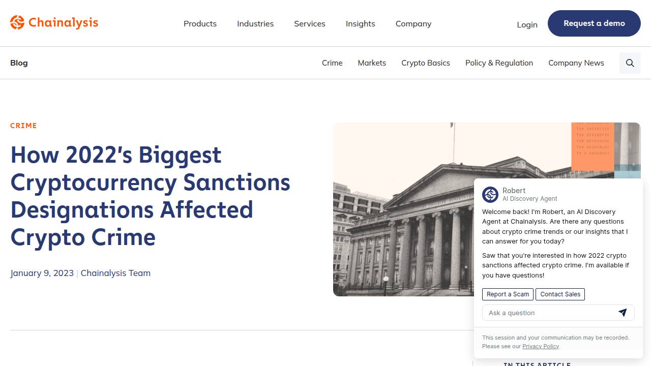 Thumbnail for How 2022’s Biggest Cryptocurrency Sanctions Designations Affected Crypto Crime