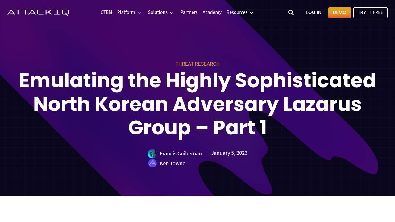 Thumbnail for Emulating the Highly Sophisticated North Korean Adversary Lazarus Group