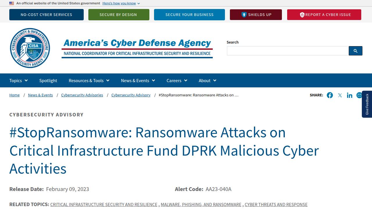 Thumbnail for Ransomware Attacks on Critical Infrastructure Fund DPRK Malicious Cyber Activities