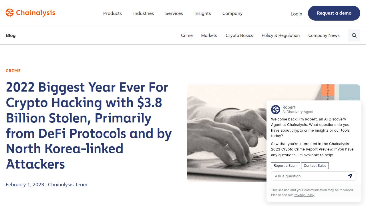 Thumbnail for 2022 Biggest Year Ever For Crypto Hacking with $3.8 Billion Stolen, Primarily from DeFi Protocols and by North Korea-linked Attackers