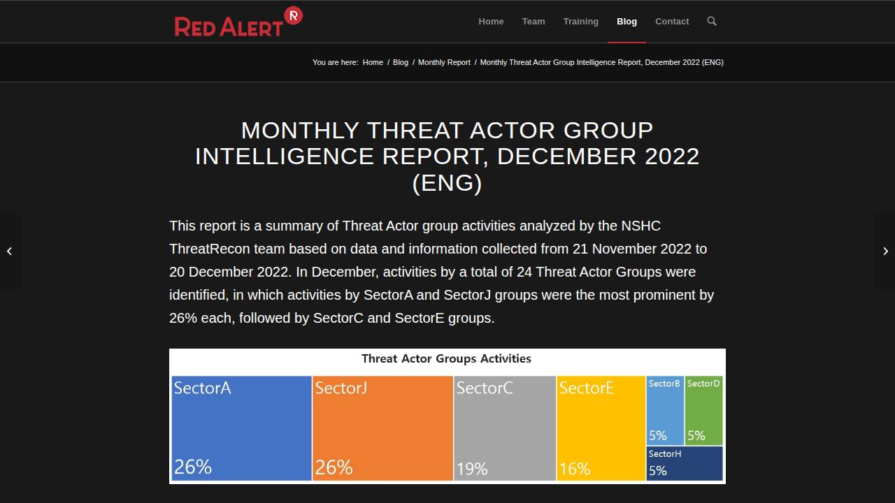 Thumbnail for MONTHLY THREAT ACTOR GROUP INTELLIGENCE REPORT, DECEMBER 2022 (ENG)