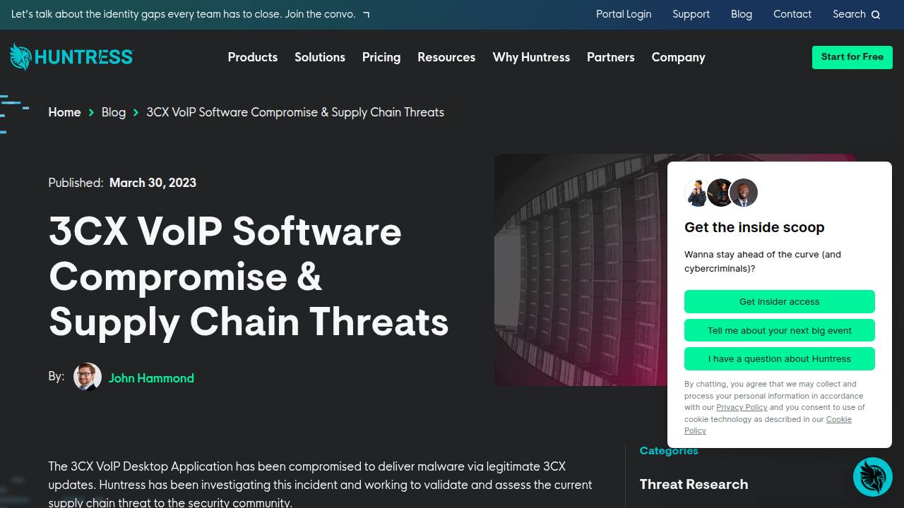 Thumbnail for 3CX VoIP Software Compromise & Supply Chain Threats