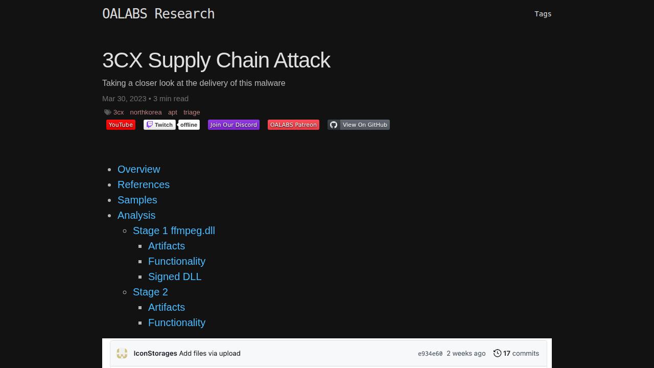 Thumbnail for 3CX Supply Chain Attack