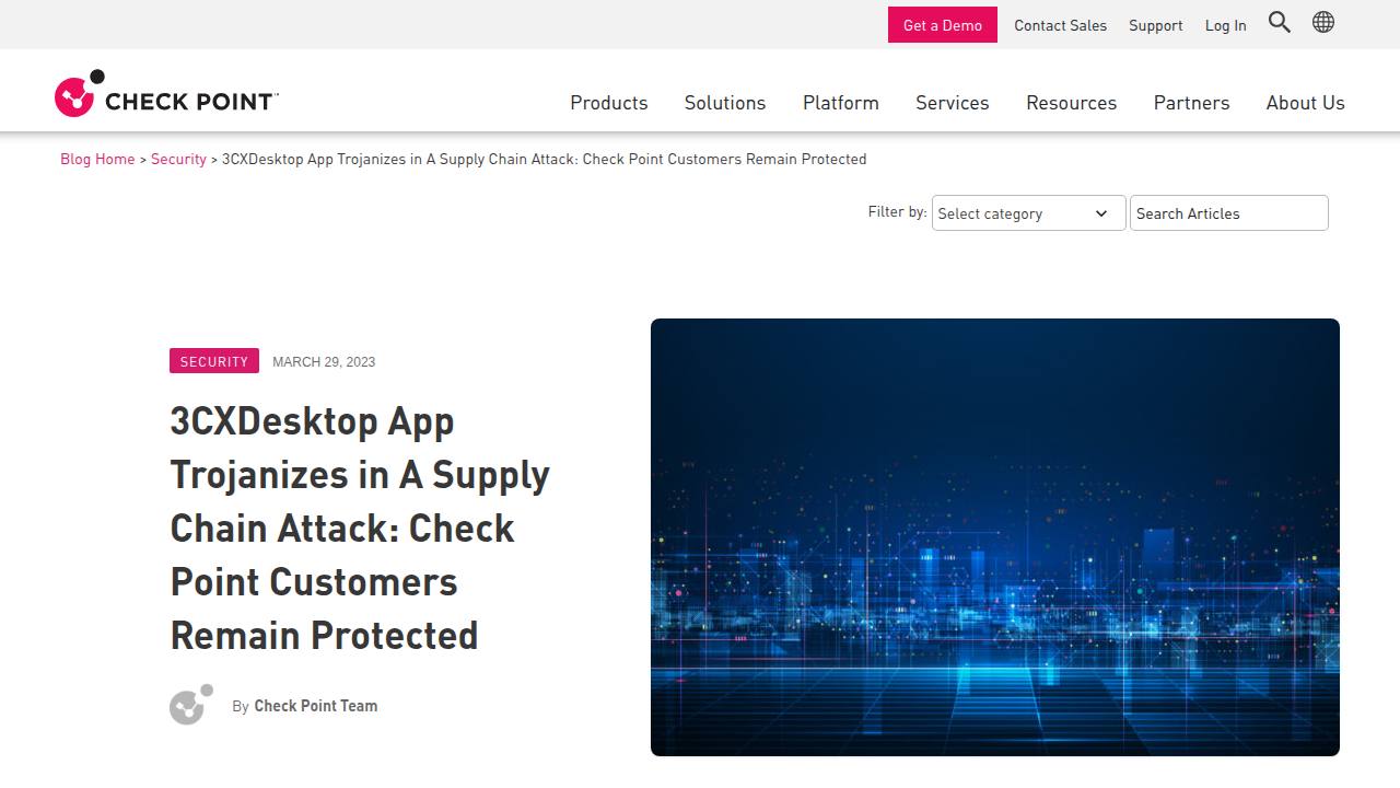 Thumbnail for 3CXDesktop App Supply Chain Attack - Check Point Software