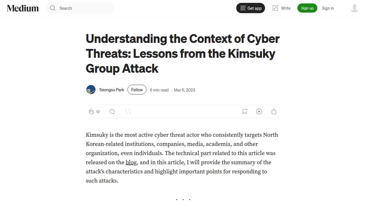 Thumbnail for Understanding the Context of Cyber Threats: Lessons from the Kimsuky Group Attack