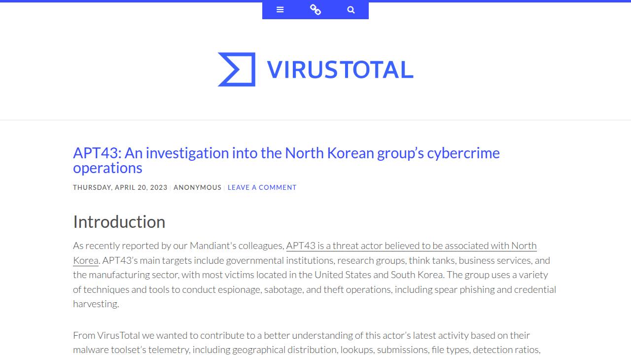 Thumbnail for APT43: An investigation into the North Korean group’s cybercrime operations