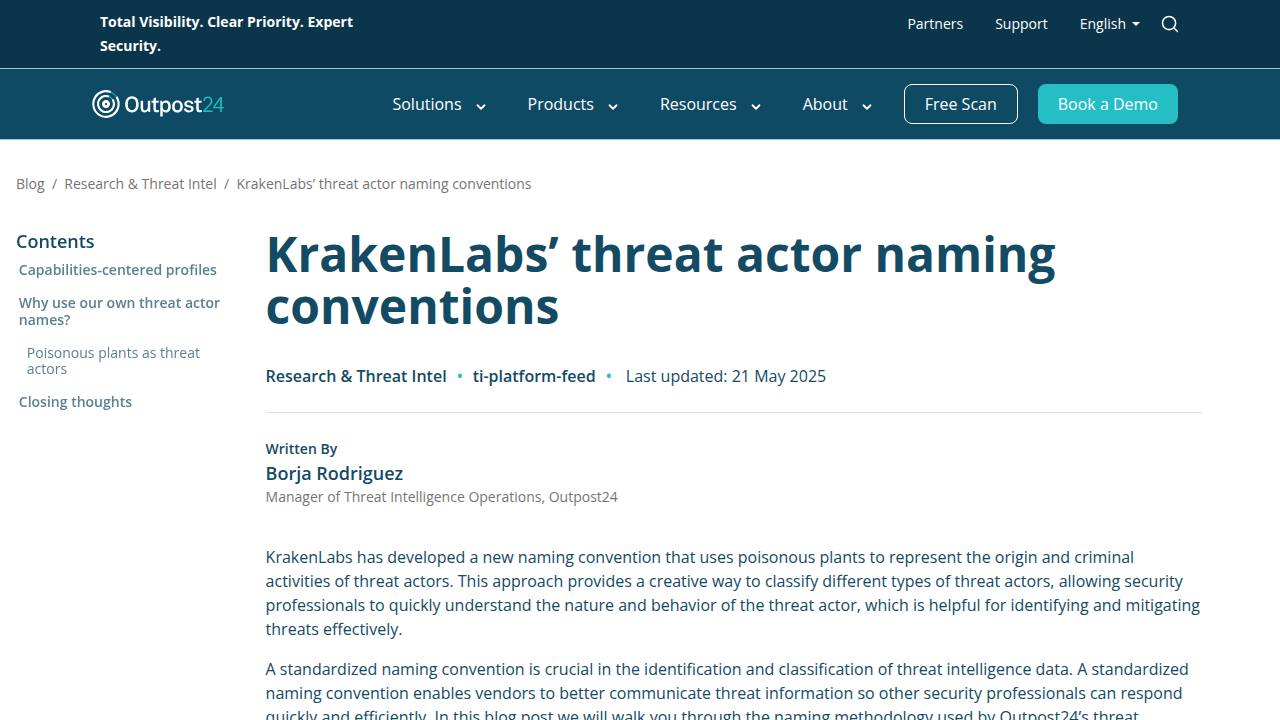 Thumbnail for KrakenLabs' Threat Actors Naming Convention