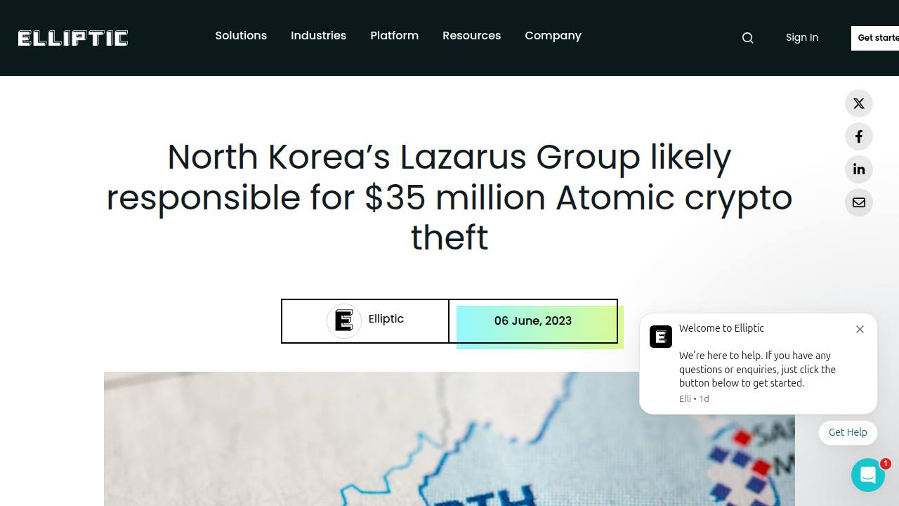 Thumbnail for North Korea’s Lazarus Group Likely Responsible for $35 million Atomic Crypto Theft